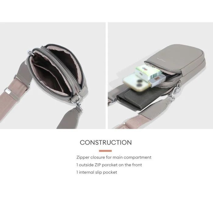 Phone bag - DAVID JONES - Small shoulder bag - Synthetic nylon - Adjustable shoulder strap - Fits large smartphones