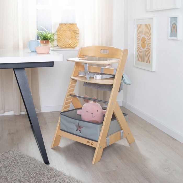 Chaise haute évolutive - ROBA - LIV UP - De 6 mois jusqu'à 70 kg - Set organisateur inclus - Bois naturel