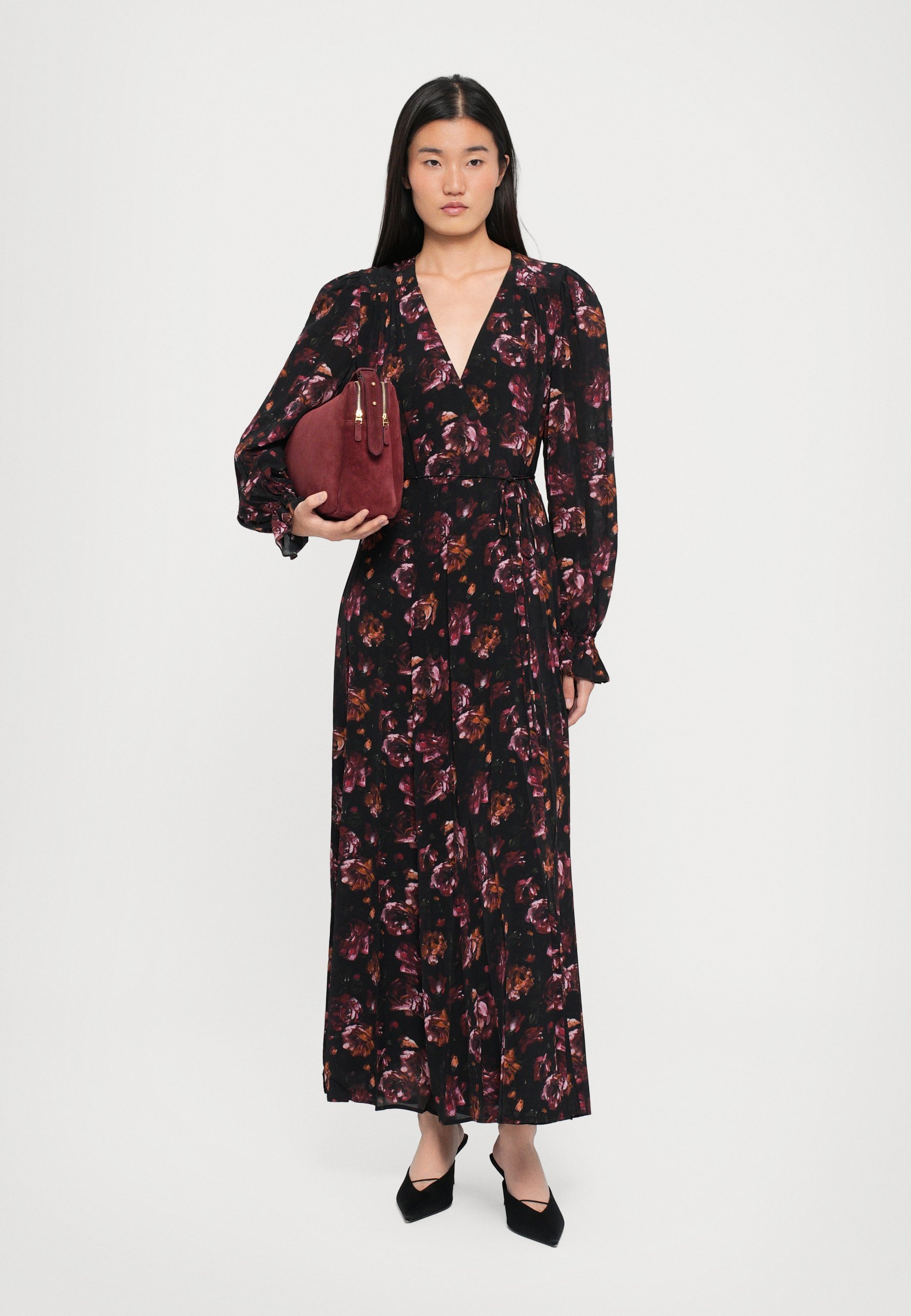 Robe The Kooples - Robe longue - noir/rouge