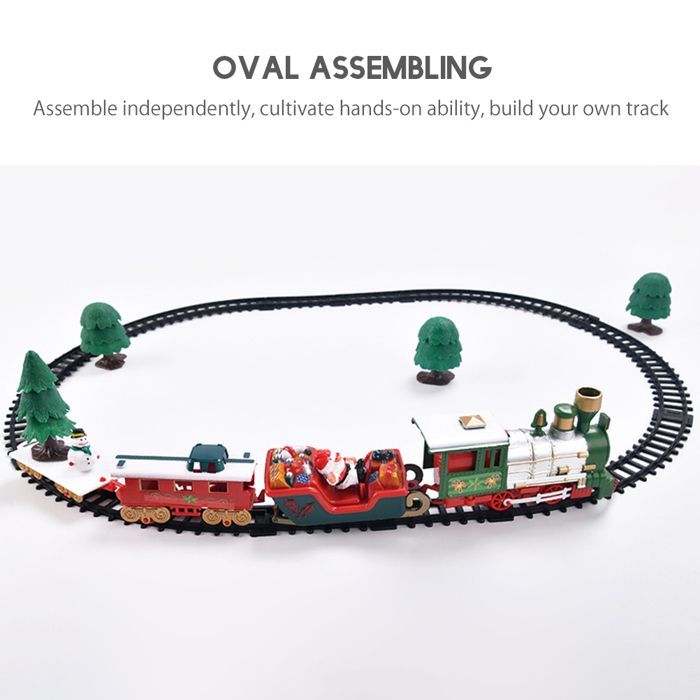 SALUTUYA Tren eléctrico navideño para niños, juego clásico de compartimentos ferroviarios, actividades y juegos.
