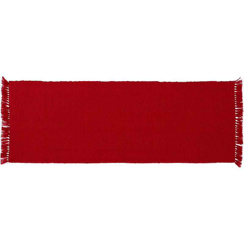 Home Runner 33x90 cm rot mit Fransen