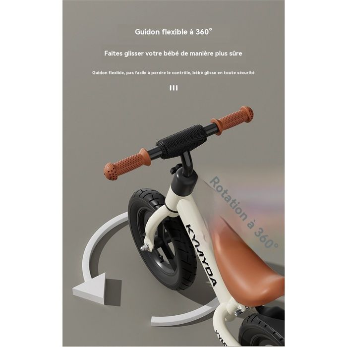 Bicicletta senza pedali per bambini in acciaio ad alto tenore di carbonio con manubrio e sella regolabili, monopattino 2 in 1, rosa
