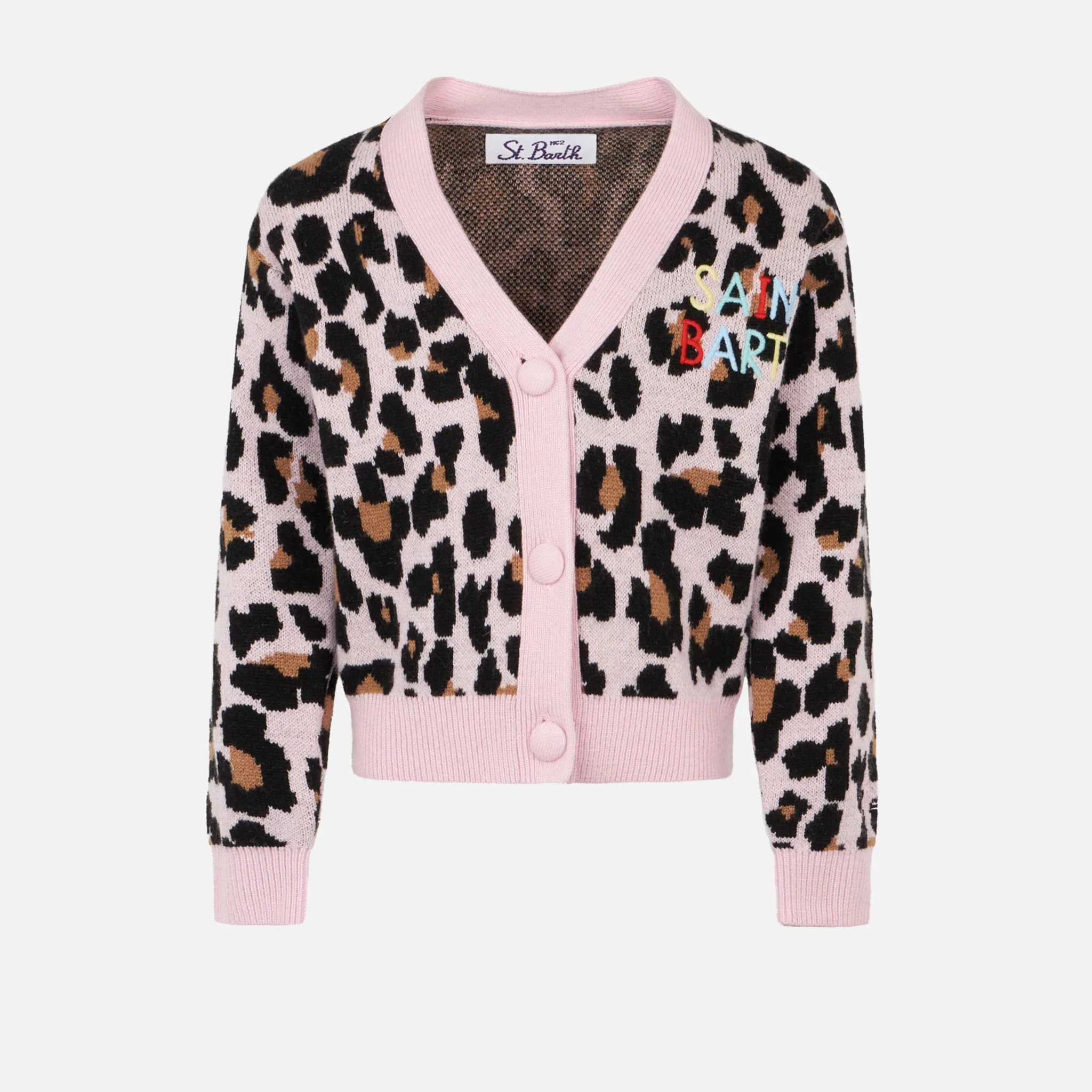 Gilet court pour fille avec broderie Saint Barth