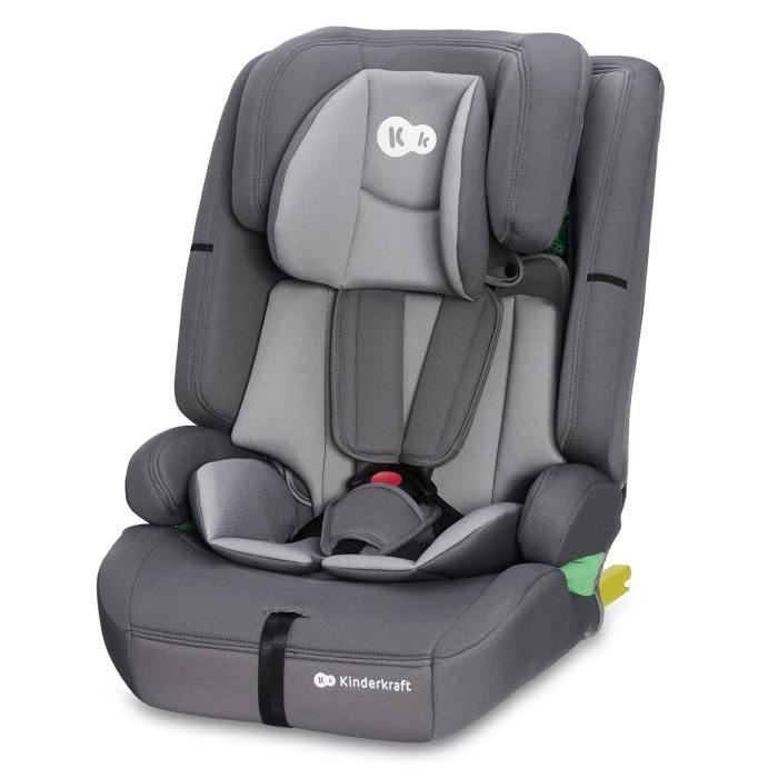 Silla de coche infantil Kinderkraft SAFETY FIX2 I-SIZE, 76–150 cm, 15 meses a 12 años, ISOFIX, reposacabezas ajustable, seguridad óptima, gris