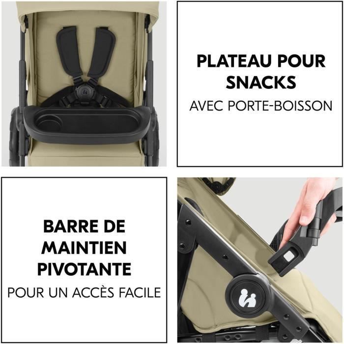 HAUK – Shop N Care Trio 3-in-1 Reiseset – Kinderwagen + Babywanne + Autositz + Adapter – 4 Räder – Olivgrün