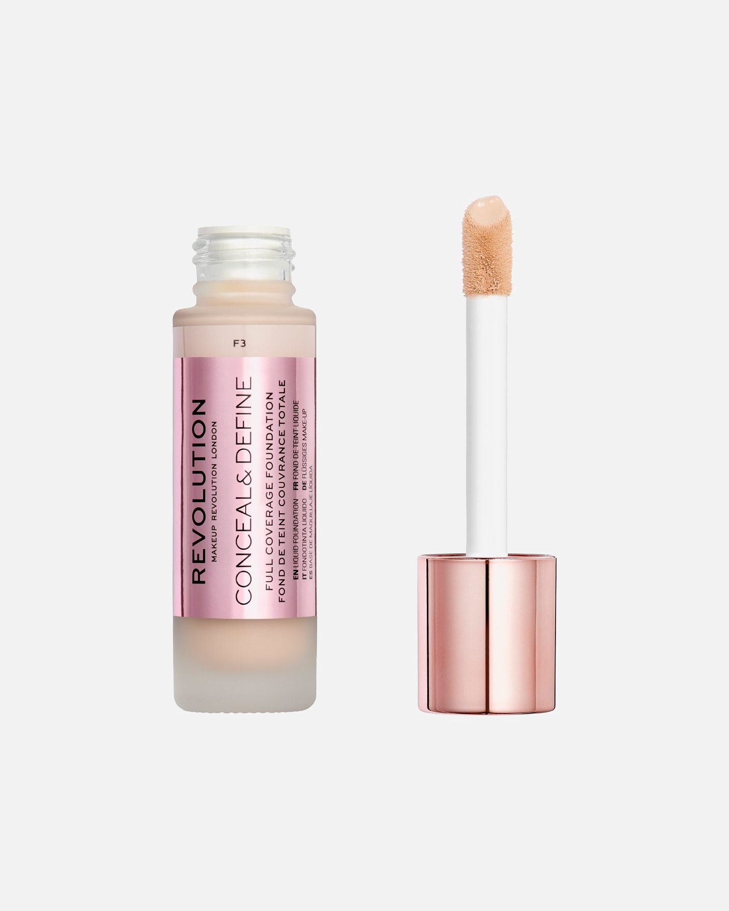 Revolution Foundation Conceal & Define tonālais krēms – 23 ml