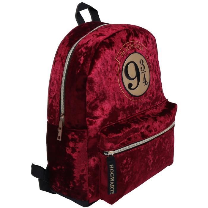 Mochila - Harry Potter - Terciopelo burdeos - Tamaño A4 - Unisex