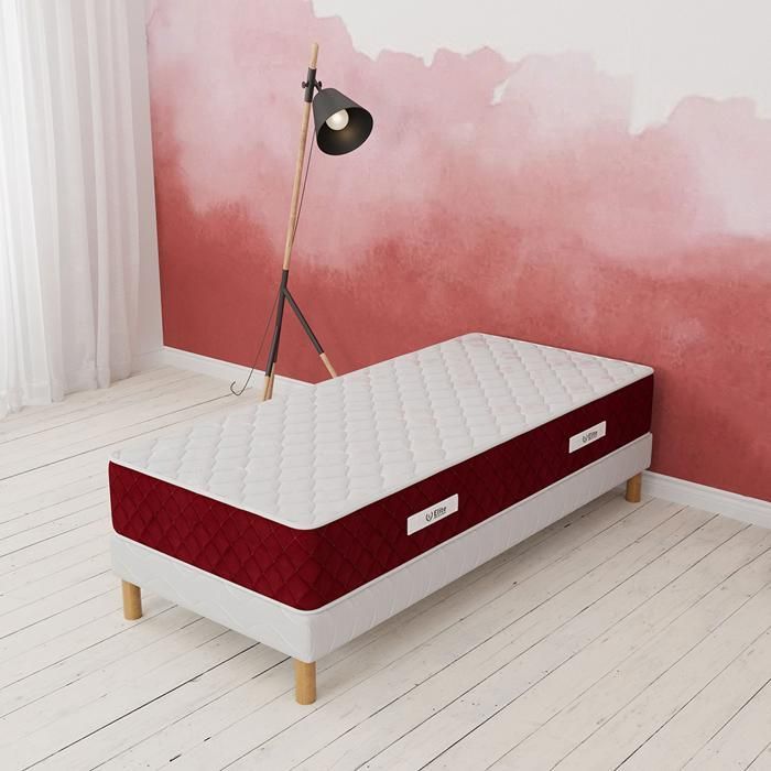 Rosso 90x200 Set | Bed base + polyurethane mattress | 25 cm firm comfort | Premium finishes