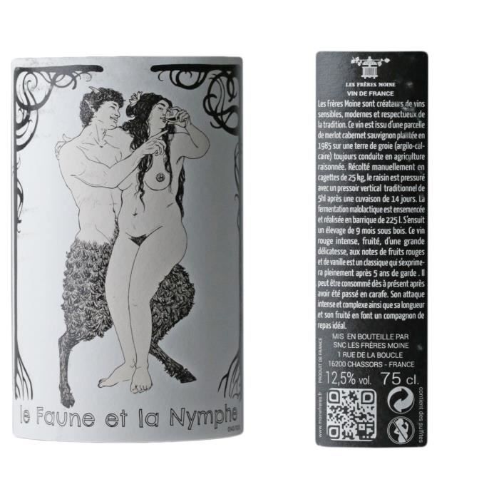 La Faune et la Nymphe Rouge 2019 - Lot de 6x75cl - Les Frères Moine - Vin Rouge du Sud-Ouest - Appellation VDF Vin de France -