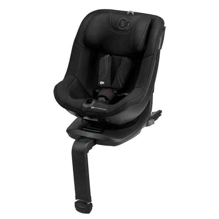 Silla de coche Kinderkraft I-GUARD PRO i-Size de 61 a 105 cm, giratoria, con sistema EASY SPIN, H-GUARD SPS+ y funda lavable negra.