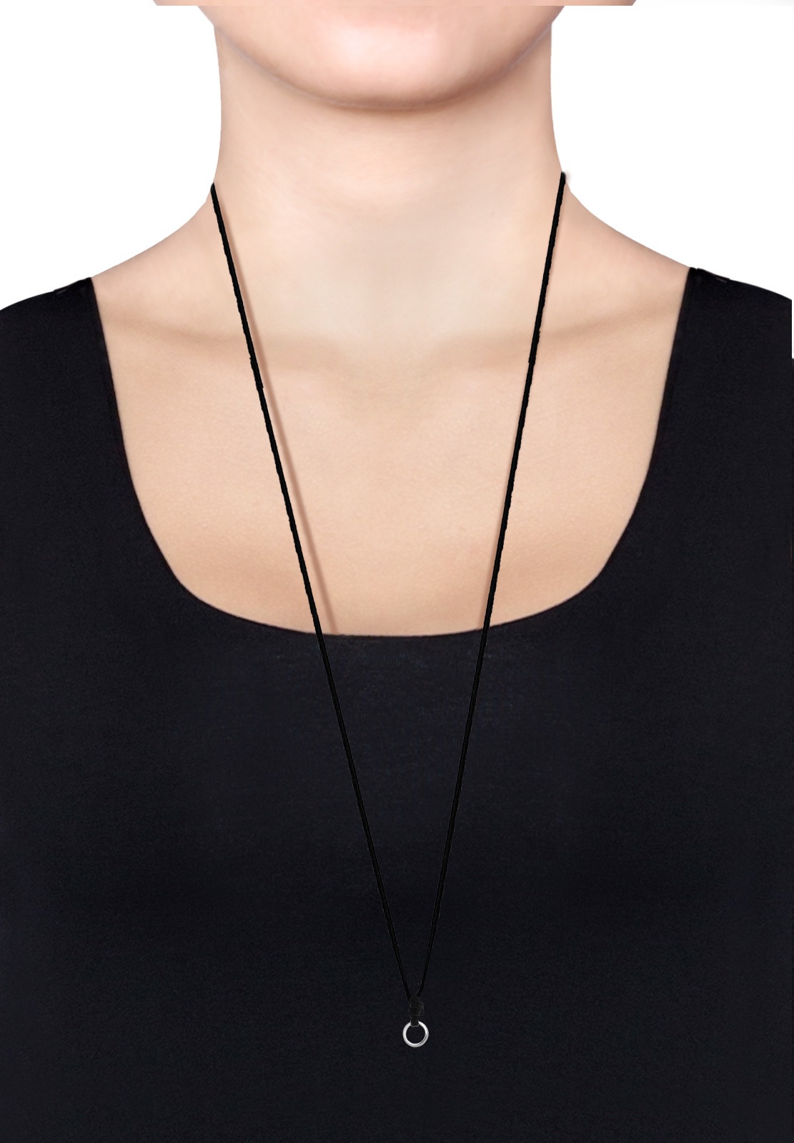 Elli Femme Simple Cuir Velours - (925/1000) Argent