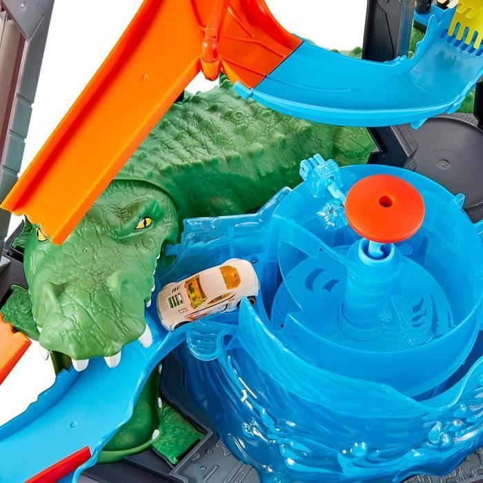 Jouet - Hot Wheels - Station de Lavage Ultime - Changement de couleur - Piste incluse - Ascenseur à manivelle