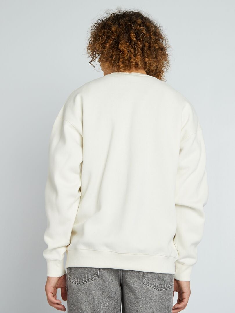 'Ice Cube' sweatshirt met ronde hals - BEIGE