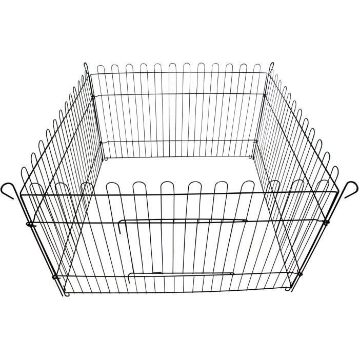 Recinto para roedores - TYROL - Parque rectangular - 90 x 55 x 90 cm - Negro