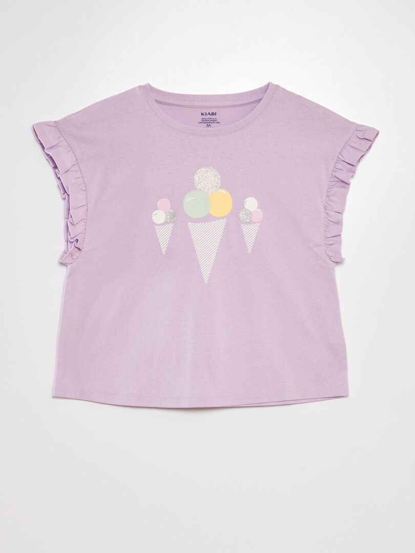 Blusa com mangas franzidas - ROXA