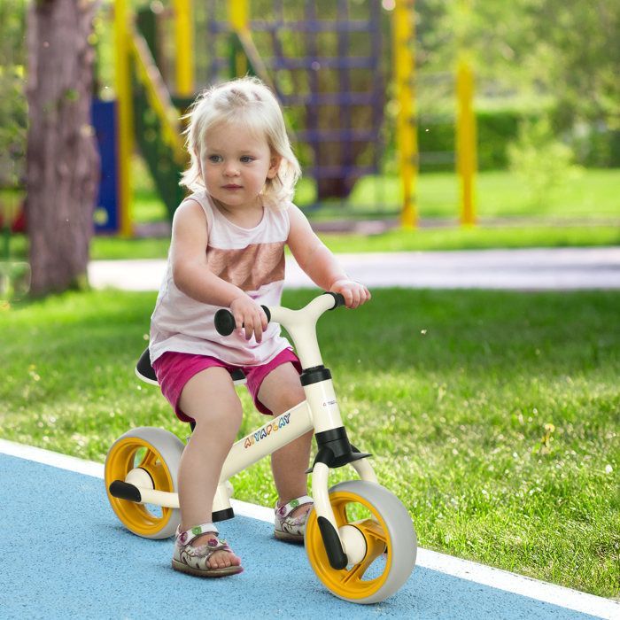 Vélo d'équilibre - AIYAPLAY - draisienne bébé siège réglable roues EVA jouet 18-48 mois 25 kg - plastique - orange