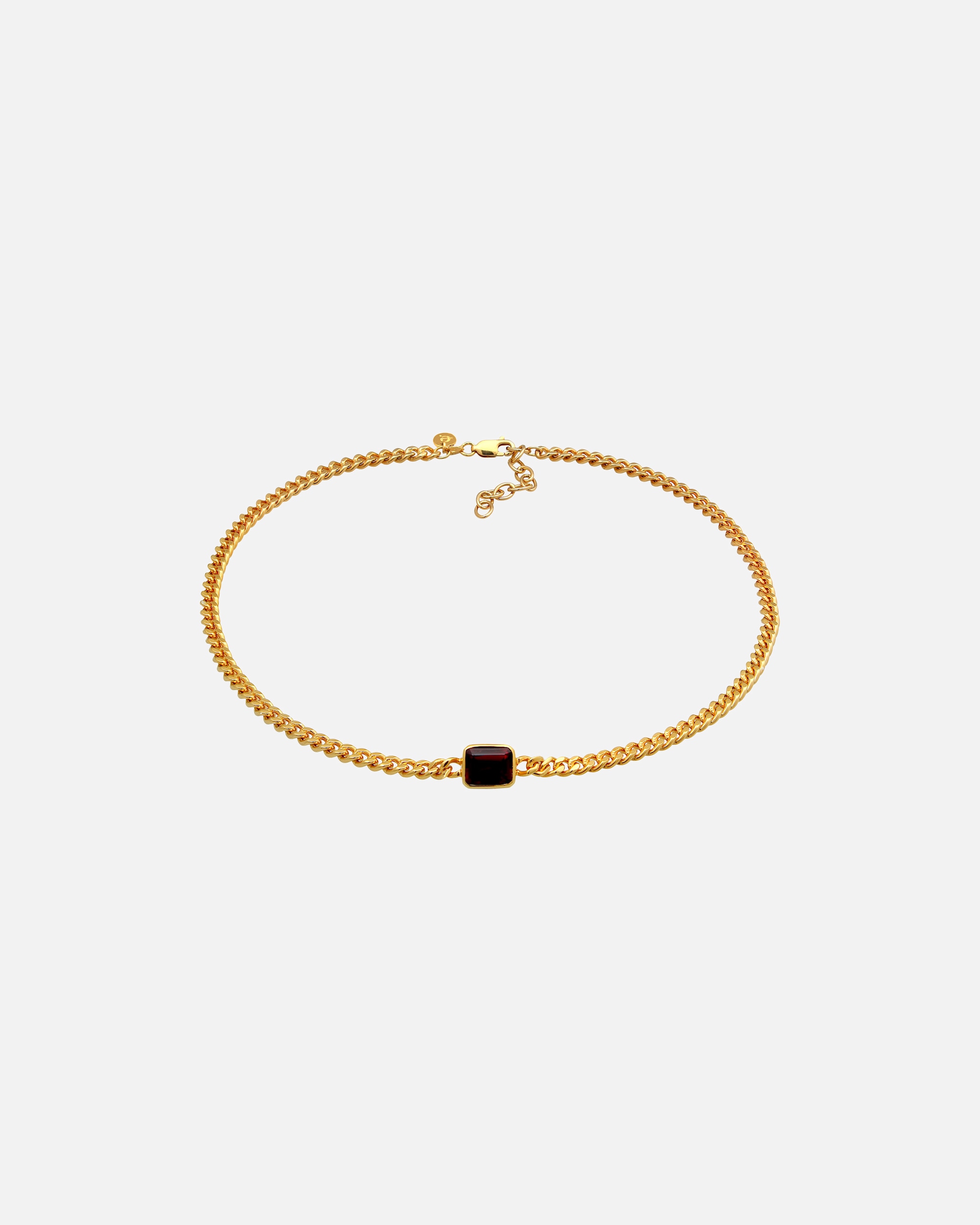Elli PREMIUM Femmes Choker Classique Elégant avec Grenat pierres précieuses en argent sterling 925 plaqué or