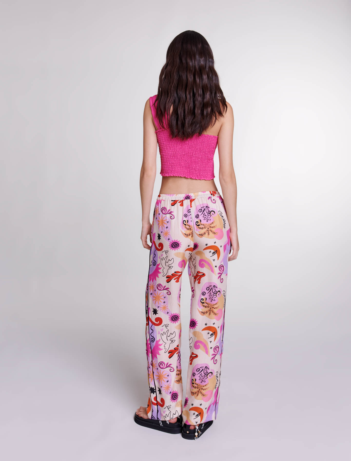 Top asimetric - Roz fuchsia