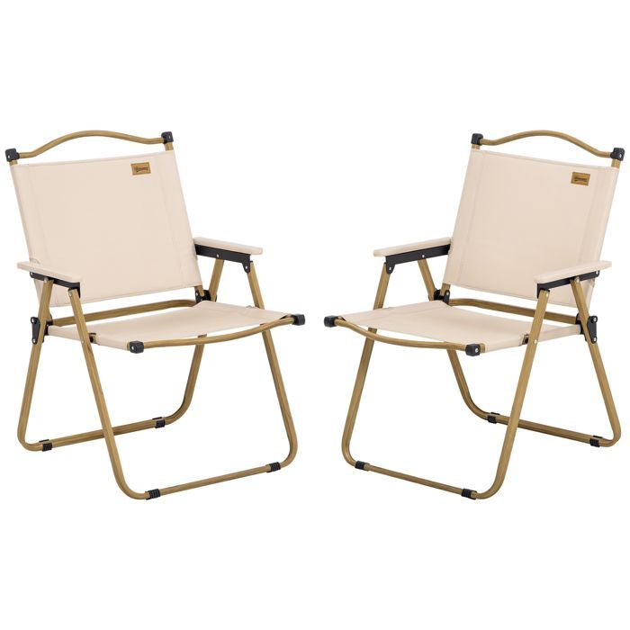 Silla de camping Outsunny - Tela Oxford - 54x59x78cm - Caqui