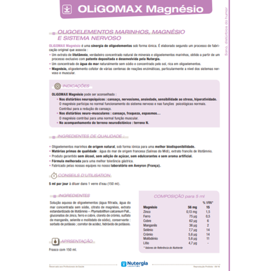 Nutergia OliGomax Magnesium Doplněk stravy pro nervový systém Podpora nervového systému 150 ml 150 ml