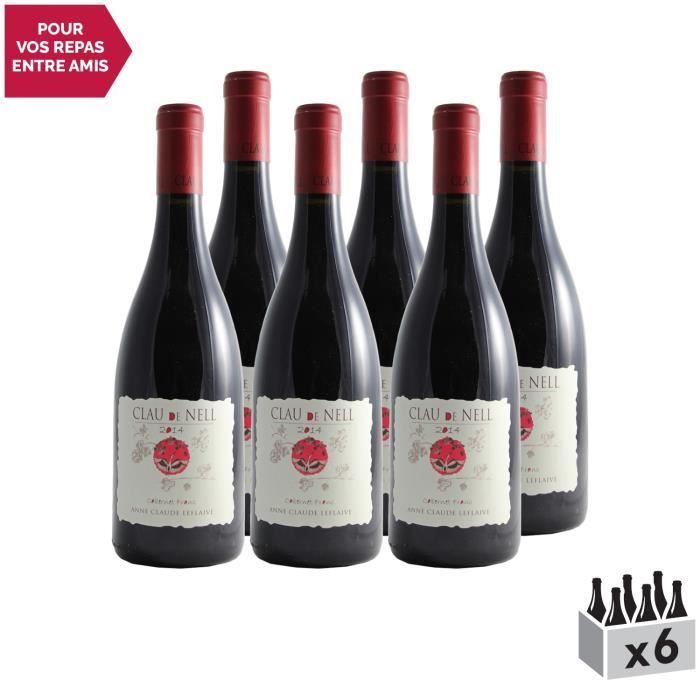 Clau de Nell Cabernet Franc Rouge 2014 - Lot de 6x75cl - Appellation AOC Anjou - Vin Rouge du Val de Loire - Cépage Cabernet Franc