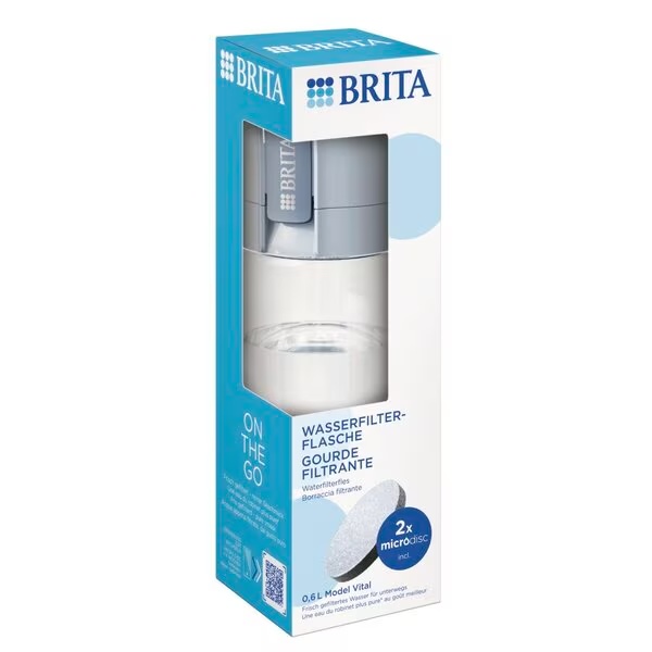 Brita Vital Blue steklenička za filtriranje vode, svetlo modra, 0,6 l