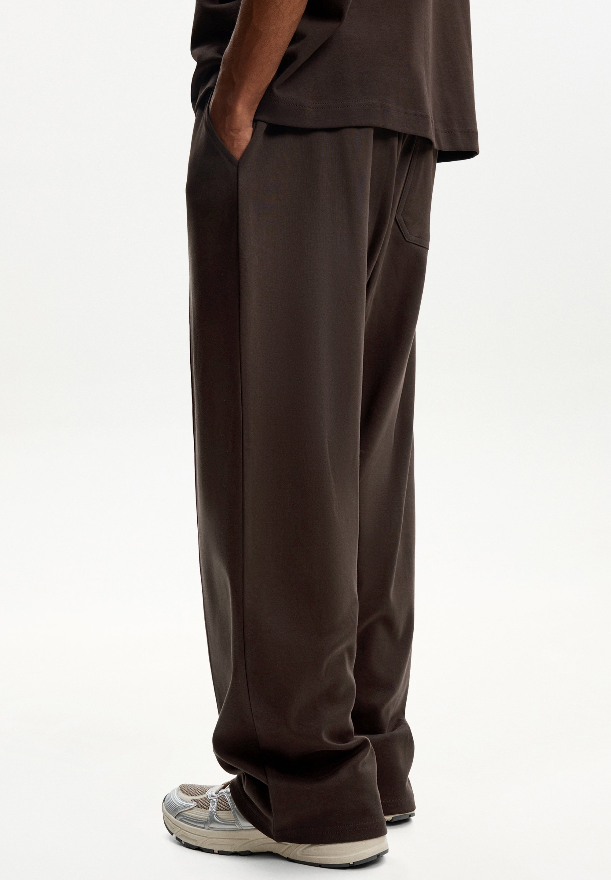 Pantaloni da tuta Bershka WIDE-LEG - verde scuro