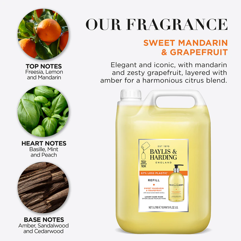 Refil de Sabonete Líquido para Mãos Baylis & Harding com Aroma de Tangerina Doce e Toranja