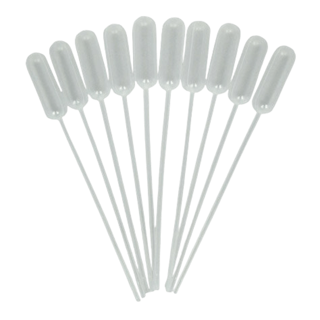 Pipettes en plastique 3 ml à tige longue (lot de 10)