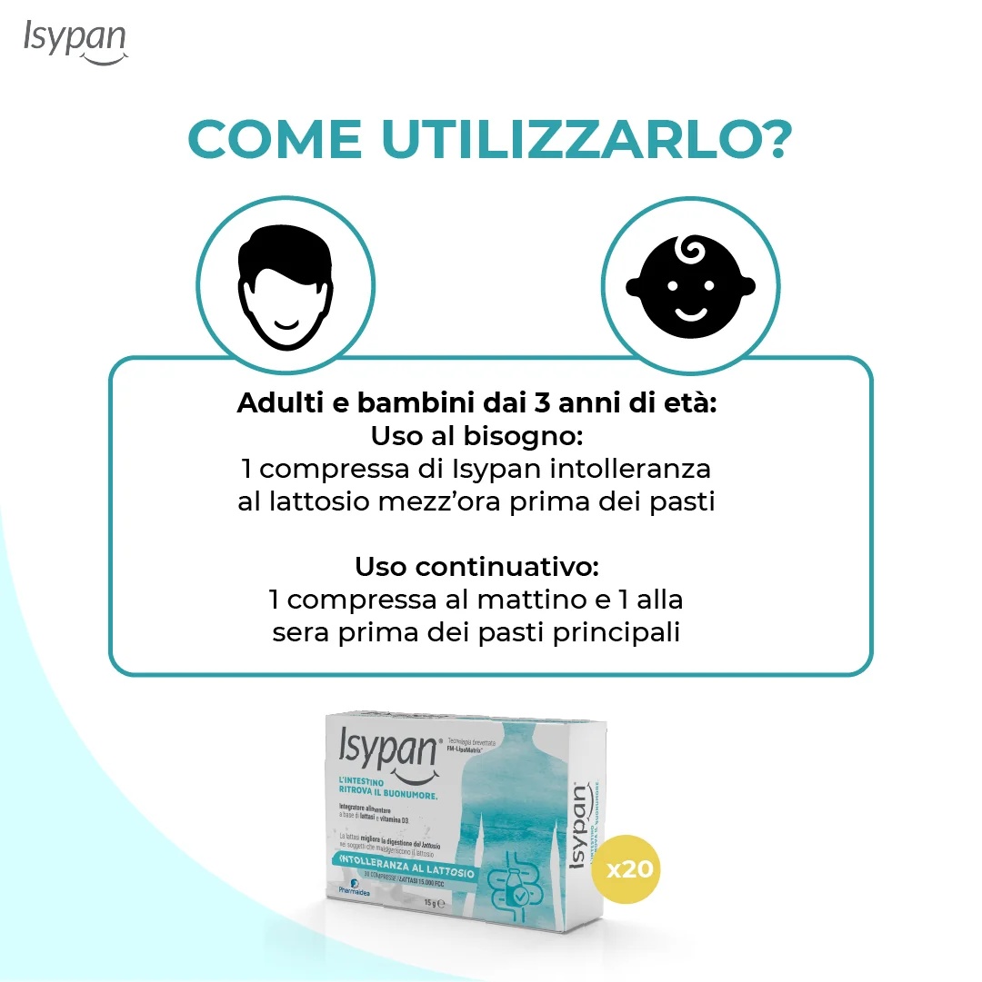ISYPAN Isypan® Intolerancia a la lactosa 30 comprimidos Complemento alimenticio para la intolerancia a la lactosa