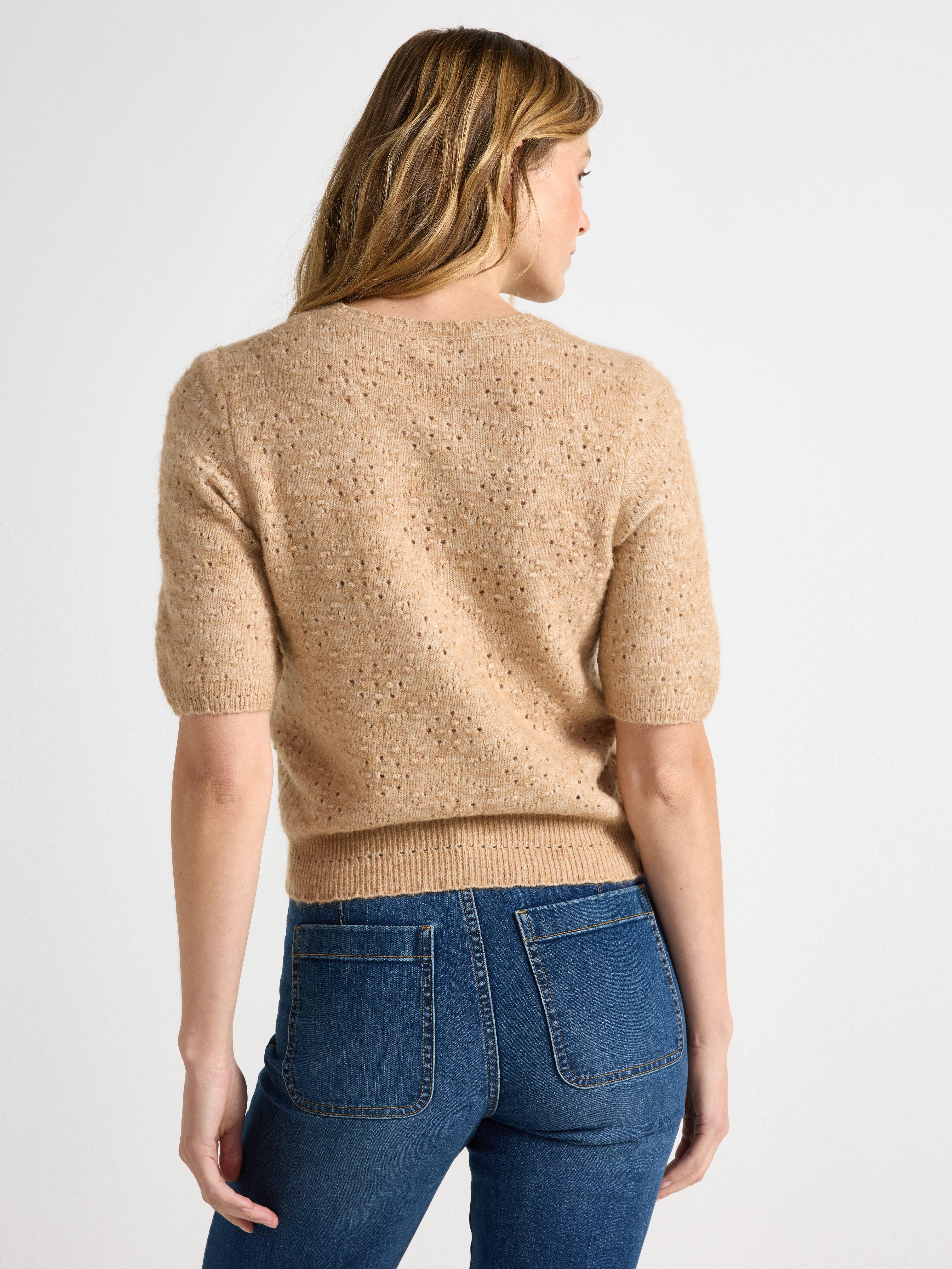 Jersey de punto color beige claro jaspeado