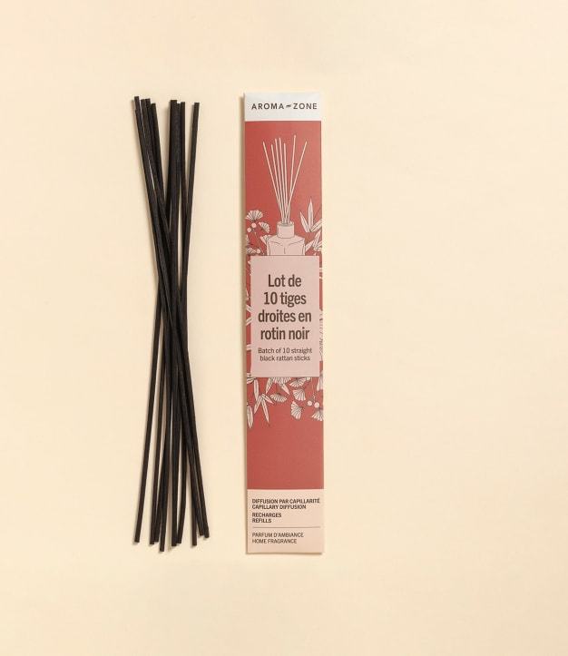 Gerade schwarze Rattanstängel (10er-Packung)