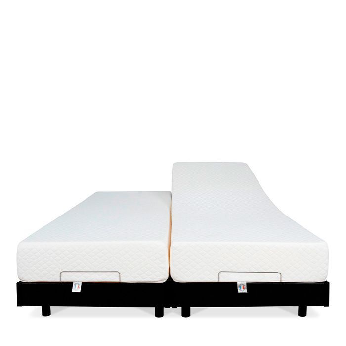 Conjunto doble: Colchón de espuma viscoelástica + Base de cama eléctrica flexible 2x70x190 cm
