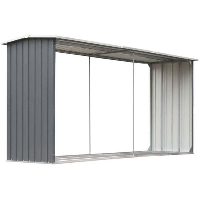 Caseta de almacenamiento de madera - vidaXL - 330x92x153 cm - Acero galvanizado - Gris - Duradera y fácil de montar