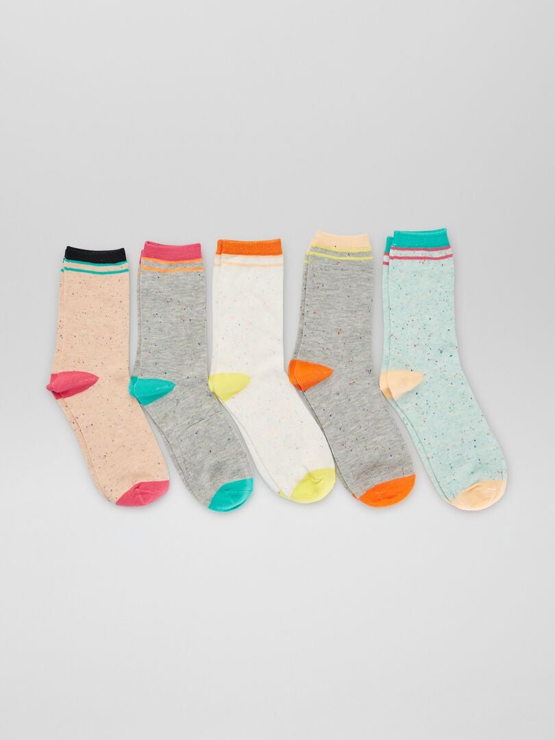 Set van 5 paar gemêleerde sokken - BLAUW