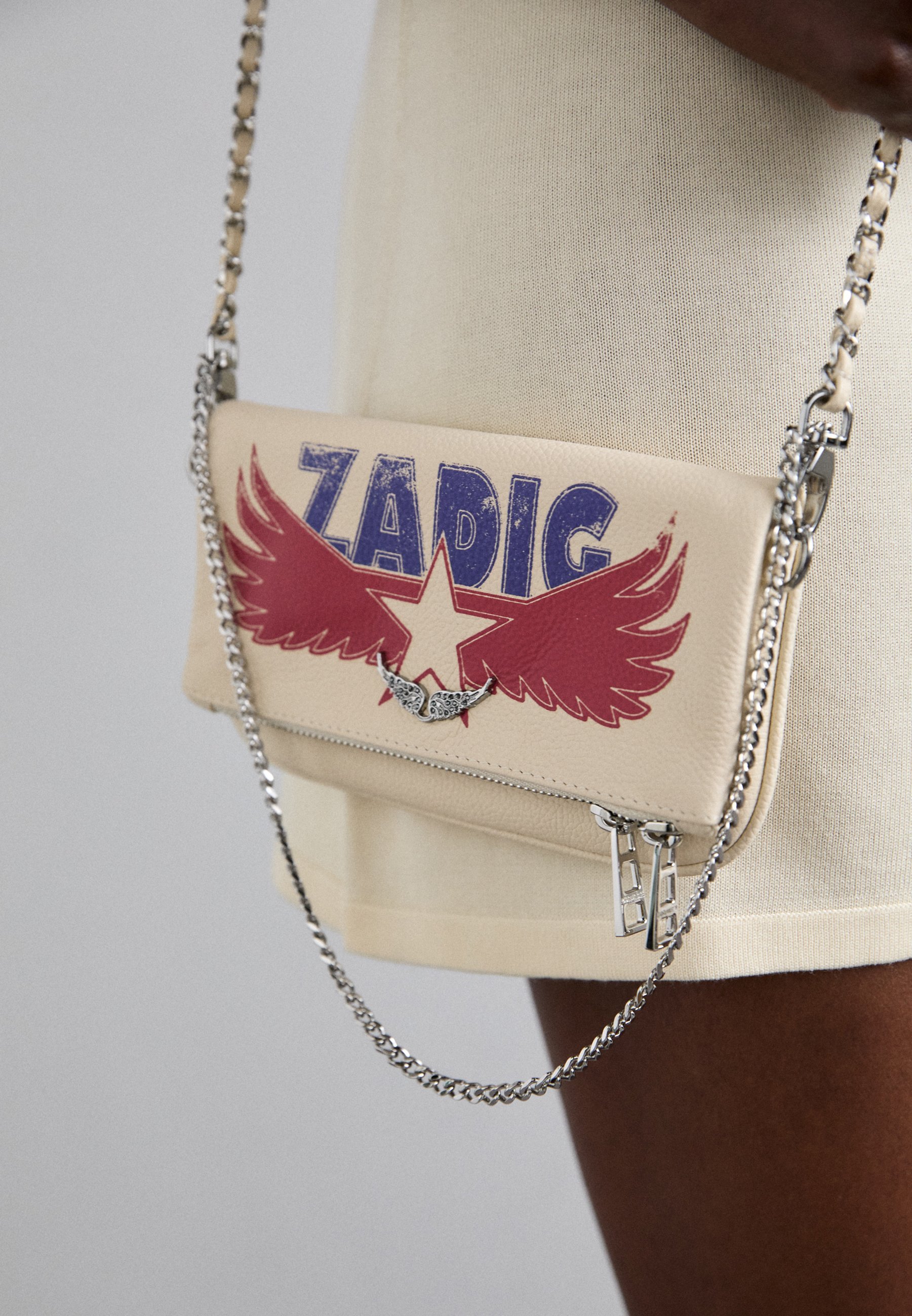 Zadig & Voltaire ROCK NANO GL AMERICA - Rankinė per petį - blykstė