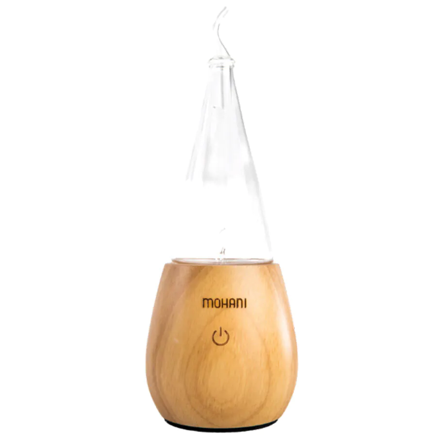 Mohani Stożek Jasne Drewno -Nebulizator-dyfuzor (ciemne drewno, szklany stożek)