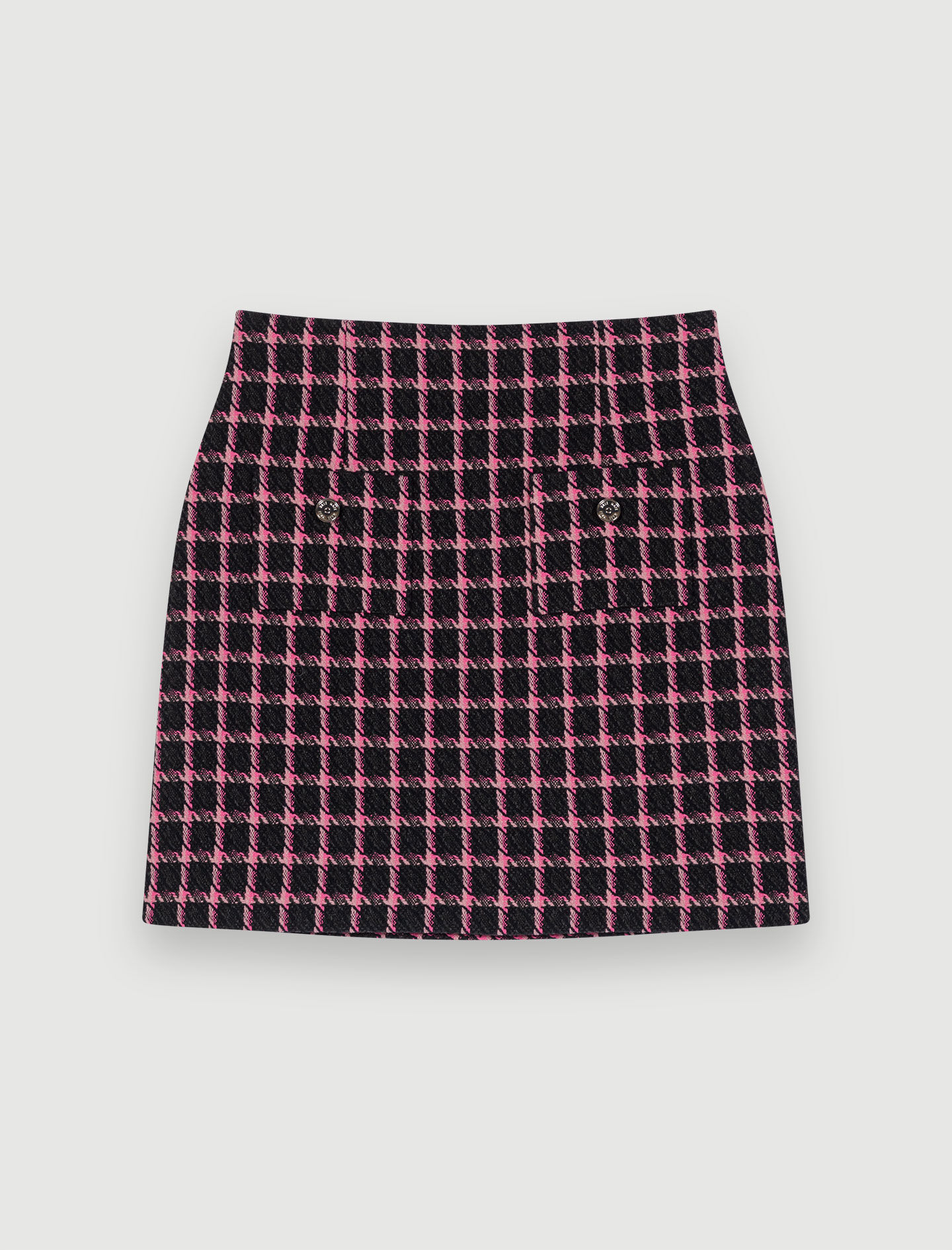 Fustă din tweed melanj - fuchsia