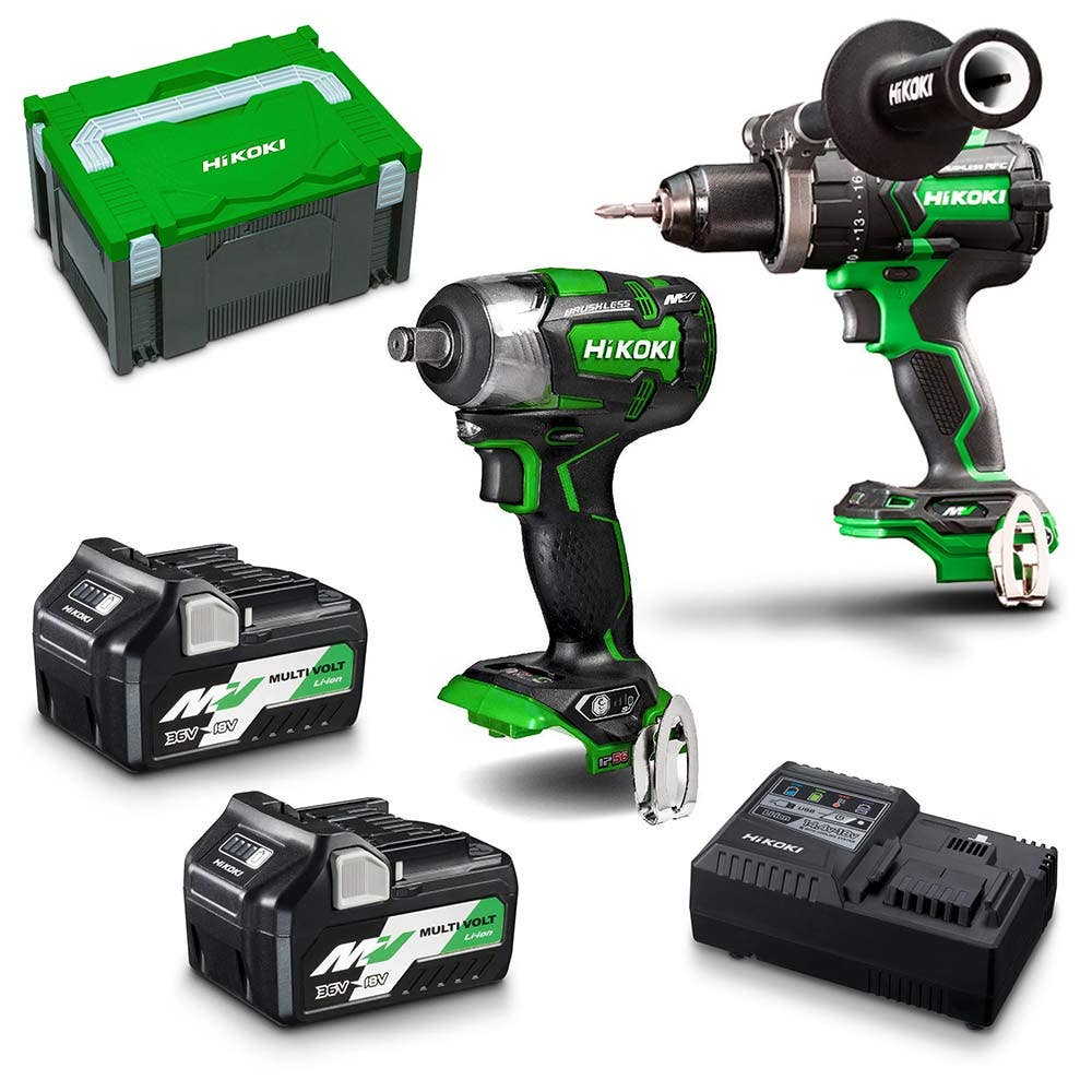 HIKOKI 36V Brushless 2-teiliges 2 x 5,0Ah/2,5Ah Kombi-Kit KC36DPL3(HRZ)