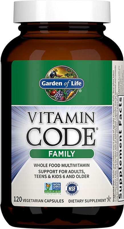 Garden of Life RAW Vitamin Code Family voedingssupplement, een compleet multivitaminepreparaat
