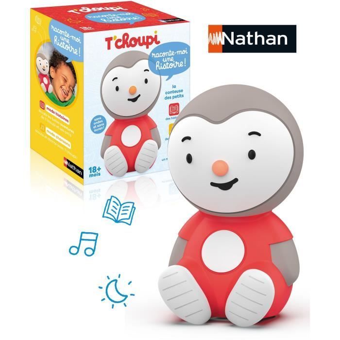 Livre interactif - NATHAN - T’CHOUPI – RACONTE-MOI UNE HISTOIRE - Conteuse avec histoires et chansons - Pour enfants dès 18 mois.