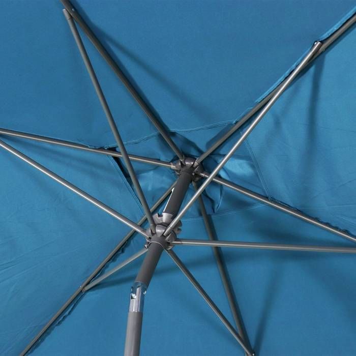 Rechthoekige parasol 2x3m - Touquet Duck Blue - verstelbare aluminium middenpaal en openingsmechanisme