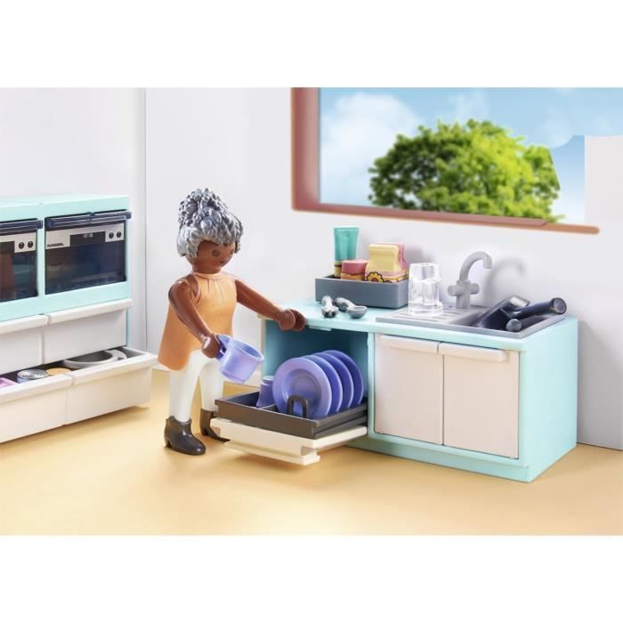 PLAYMOBIL 71608 Küche mit Kochinsel, Mein Leben, Architektenhaus, 105 Teile, ab 4 Jahren