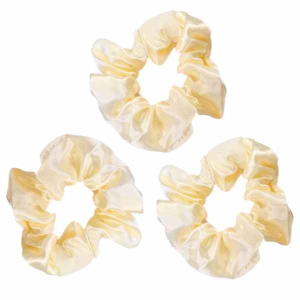 Coleteros de satén para dormir LUVYAH Cosmetics - Set de 3 unidades color champán
