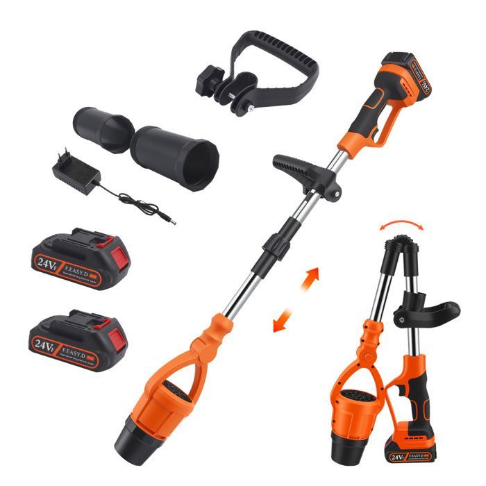 21V cordless leaf blower with 2 x 1500mAh batteries and charger, 150 MPH with turbo mode, 3 blowing nozzles