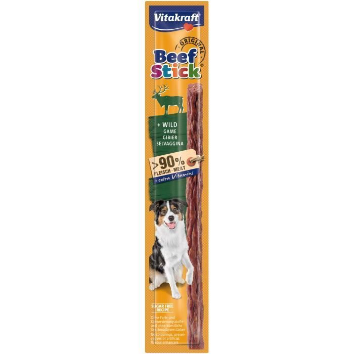 VITAKRAFT Barritas de Carne de Res para Perros - Paquete de 50 sobres - Barritas de 12 g
