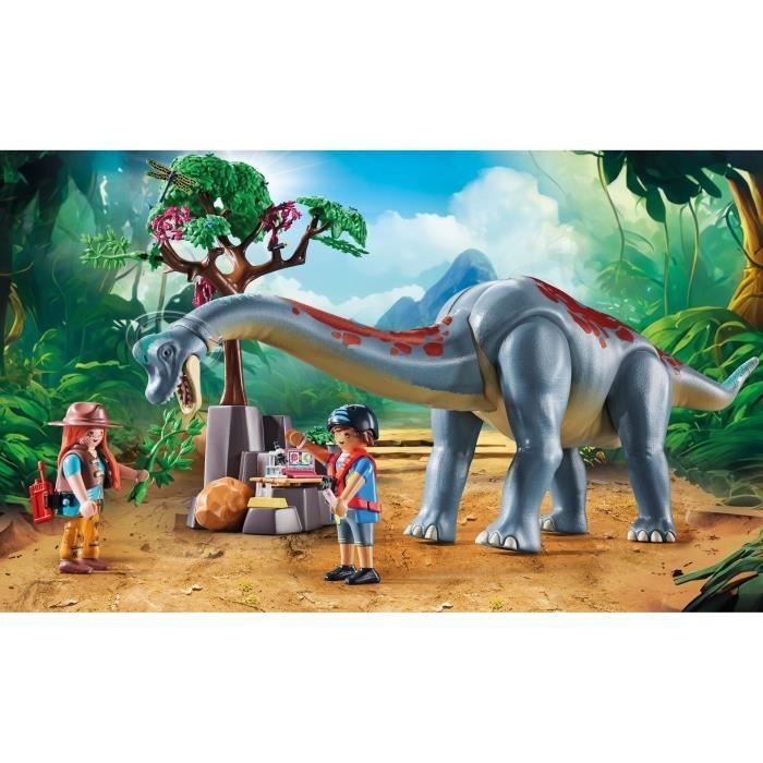 PLAYMOBIL 71819 Brachiosaure, explorateurs, aéroglisseur