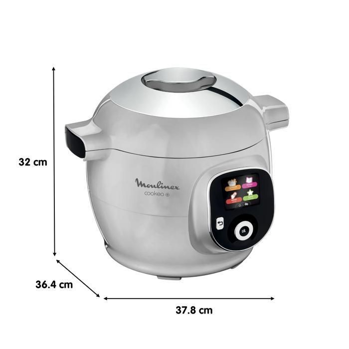 Multicuiseur Cookéo MOULINEX - CE854B10 - Mijoteur Intelligent - Capacité 6L - Jusqu'à 6 personnes - 80 recettes - Gris - 1600W