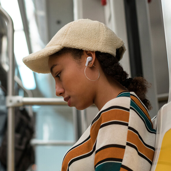 Sluchátka Vibe Beam, bílá