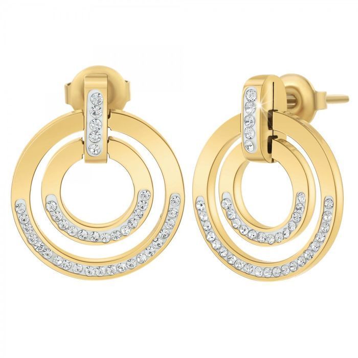 Pendientes bohemios SC adornados con cristales brillantes.